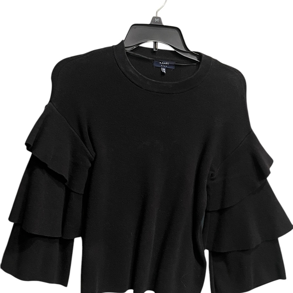 Black Ruffle Sweater - Picture 3 of 6